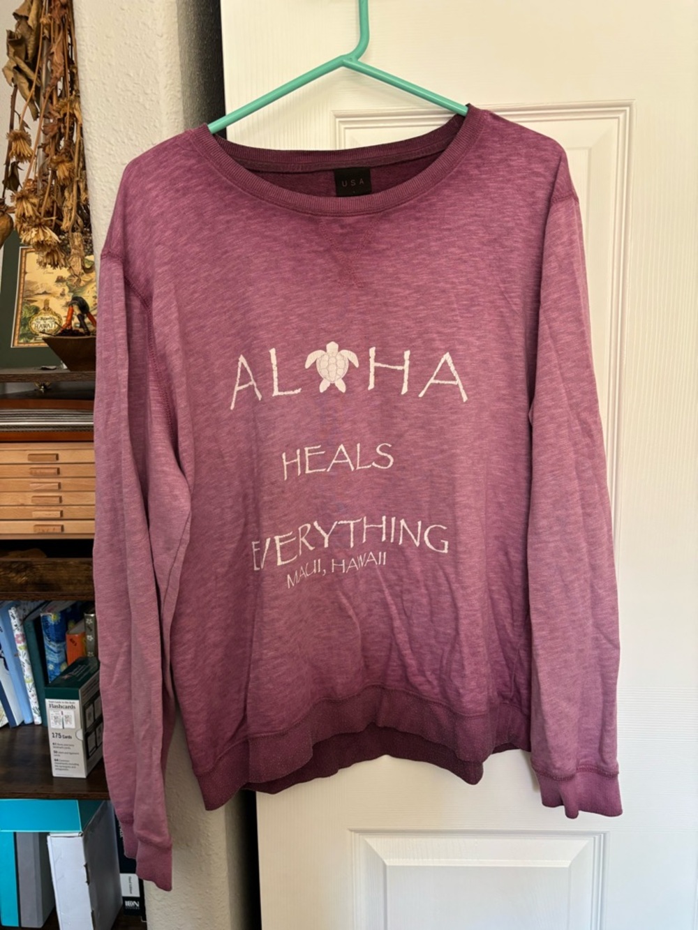 Aloha Heals Everything Crewneck Sweatshirt - Mauve